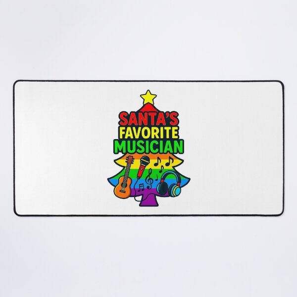 Item preview, Santa’s Favorite ⭐ Musician ⭐ – Rainbow Holiday Music Tree with Guitar, Mic & Notes – LGBTQIA+ designed and sold by WheelieGdArt.