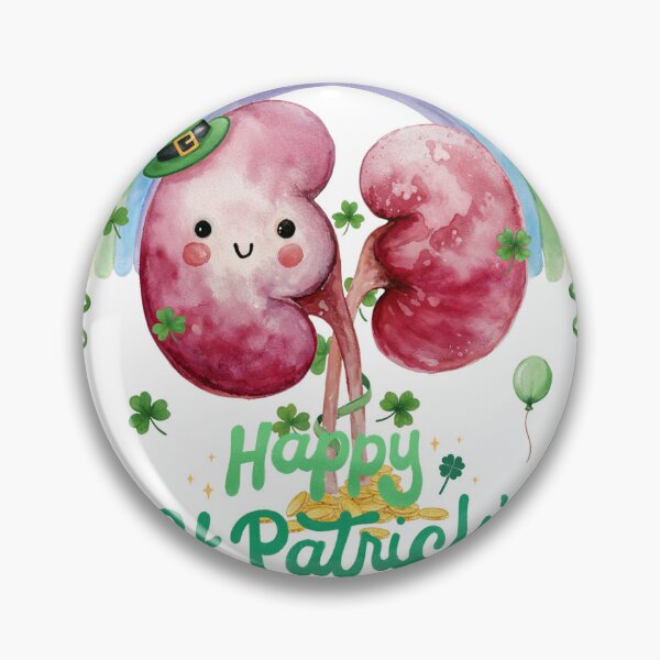 Item preview, Happy St. Patrick's Day. Cute Kidney with Rainbow and Shamrocks designed and sold by Anastasiia Yurevych.