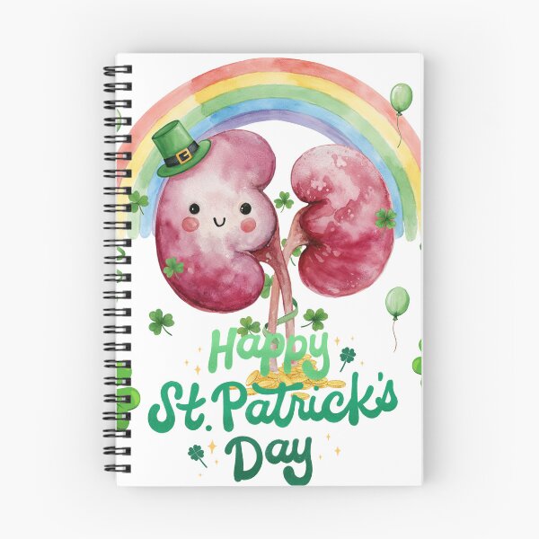 Item preview, Happy St. Patrick's Day. Cute Kidney with Rainbow and Shamrocks designed and sold by Anastasiia Yurevych.