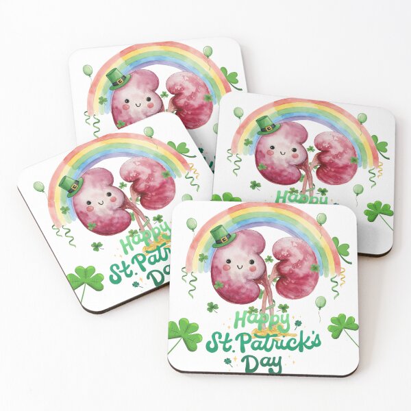 Item preview, Happy St. Patrick's Day. Cute Kidney with Rainbow and Shamrocks designed and sold by Anastasiia Yurevych.