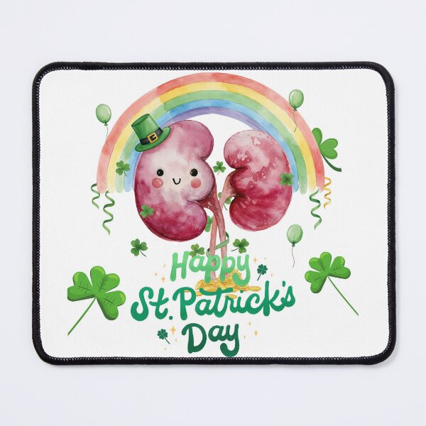 Item preview, Happy St. Patrick's Day. Cute Kidney with Rainbow and Shamrocks designed and sold by Anastasiia Yurevych.