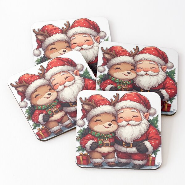 Item preview, Santa and Reindeer Christmas Hug designed and sold by DV Studio.