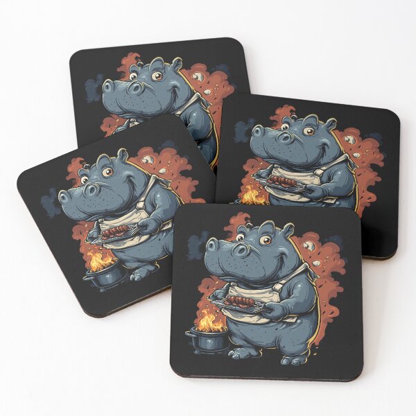 Item preview, Barbecuing Hippo  designed and sold by ClubVacay.