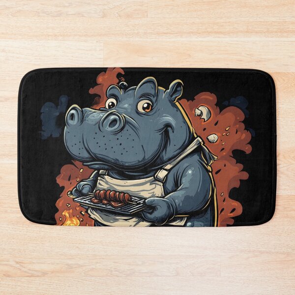 Item preview, Barbecuing Hippo  designed and sold by ClubVacay.