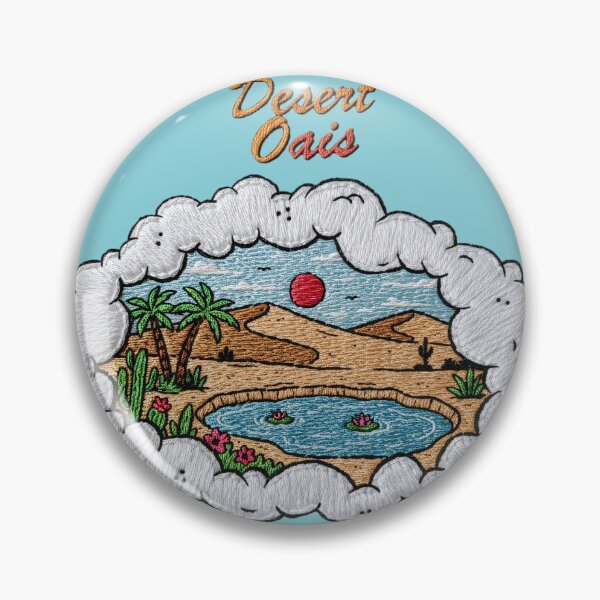 Item preview, "Desert Oasis" Patch Iron-On Vintage Palm Tree and Cactus Applique designed and sold by Neymarzzzz.