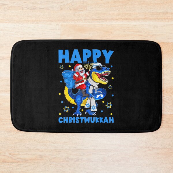 Item preview, Happy Christmukkah Santa Rides Jewish T Rex Menorah Chanukah designed and sold by SarahLorri.