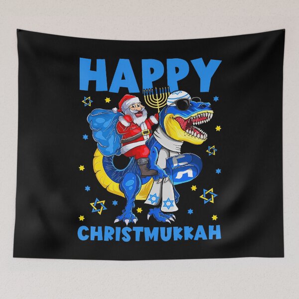 Item preview, Happy Christmukkah Santa Rides Jewish T Rex Menorah Chanukah designed and sold by SarahLorri.