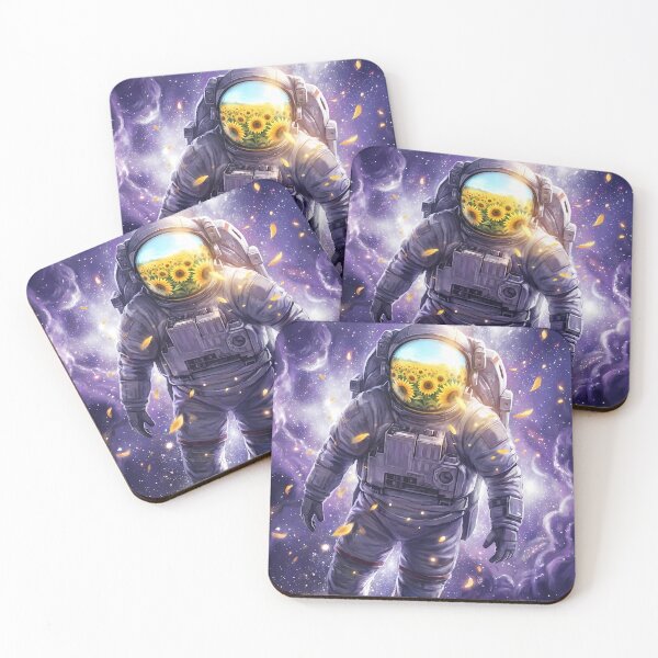 Item preview, Surreal Astronaut with Sunflower Reflection - Space Nature Art designed and sold by The Aura Lab.