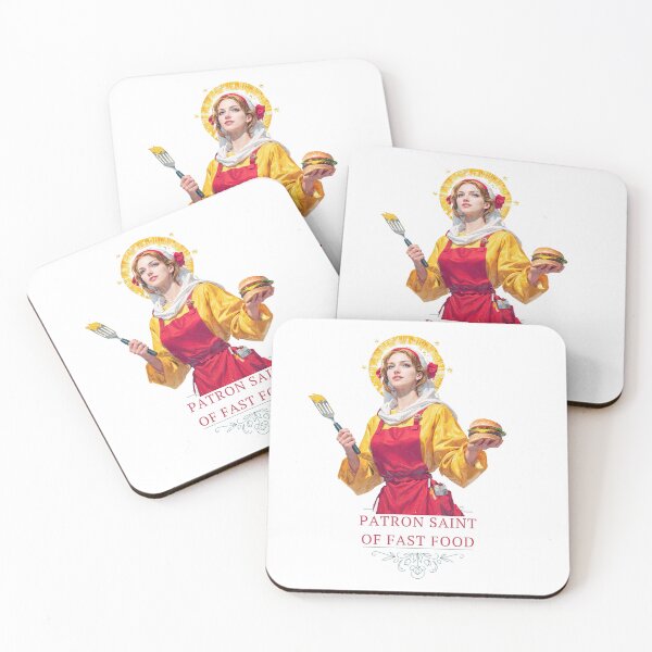 Item preview, Patron Saint of Fast Food. Saint with Burger and Spatula designed and sold by Anastasiia Yurevych.