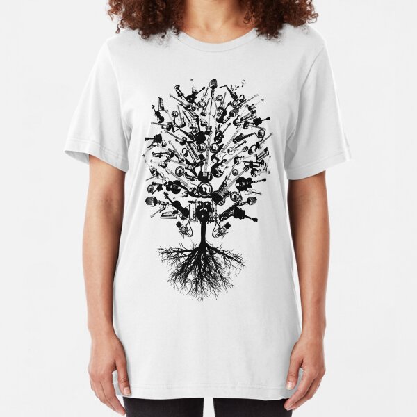 Musical Instruments Tree Slim Fit T-Shirt