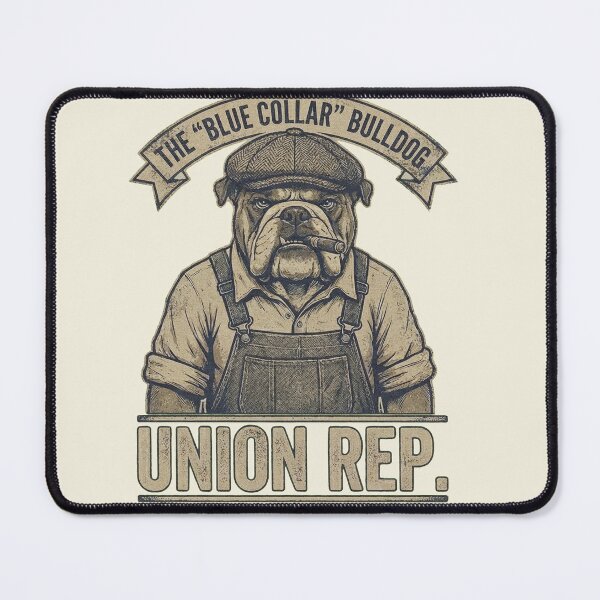 Item preview, The Blue Collar Bulldog - Funny Union Rep Worker Art designed and sold by AdyKurniawan.