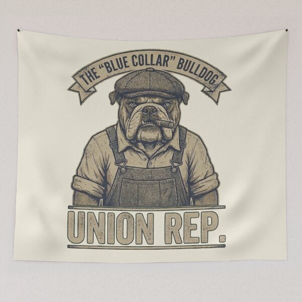 Item preview, The Blue Collar Bulldog - Funny Union Rep Worker Art designed and sold by AdyKurniawan.
