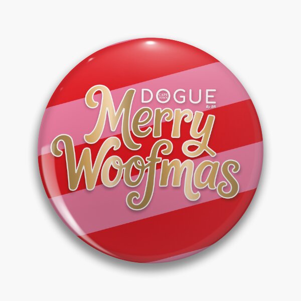 Artikelvorschau, Fröhliche Weihnachts-Zuckerstangenmuster - Rot-Rosa-Goldenes Hunde-Weihnachtsdesign entworfen und verkauft von Vector Woofs.