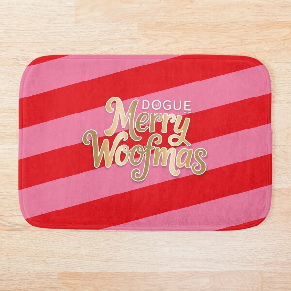 Item preview, Merry Woofmas Candy Cane Pattern - Red Pink Gold Dog Christmas Design designed and sold by Vector Woofs.