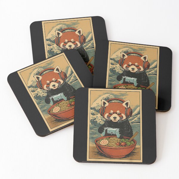 Item preview, Red Panda Gamer Ramen Wave Retro designed and sold by FemmeForge.