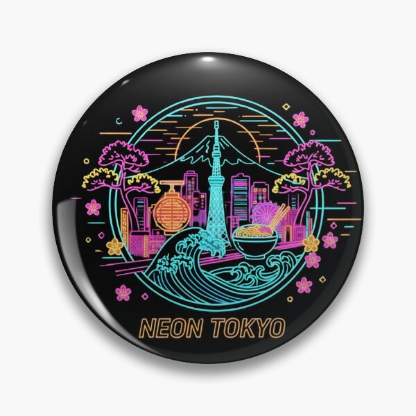 Item preview, Neon Tokyo Night Vibes - Mount Fuji, Skytree, and Great Wave Japanese Cityscape Aesthetic designed and sold by esterter.