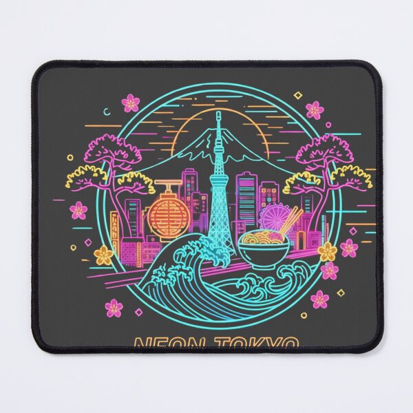 Item preview, Neon Tokyo Night Vibes - Mount Fuji, Skytree, and Great Wave Japanese Cityscape Aesthetic designed and sold by esterter.