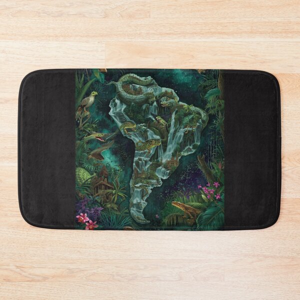 Item preview, Enchanted Amazon Fantasy Map: Surreal South America Jungle with Waterfalls and Wildlife designed and sold by TitanRN.