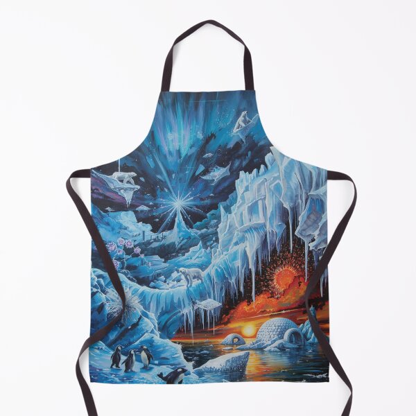 Item preview, Surreal Aurora Borealis Arctic Fantasy Landscape with Polar Bears and Penguins designed and sold by TitanRN.