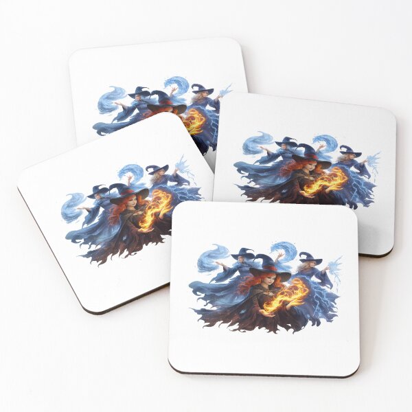 Item preview, Elemental Witches 3D Fantasy Art – Fire, Water, Air & Lightning Witch Magic Design designed and sold by Fashion Empire.