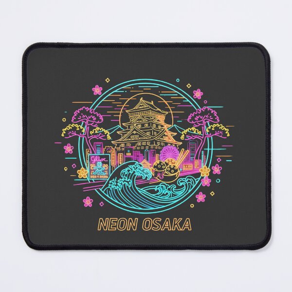Item preview, Vaporwave Neon Osaka Castle & Takoyaki - Dotonbori Great Wave Japanese City Aesthetic designed and sold by esterter.