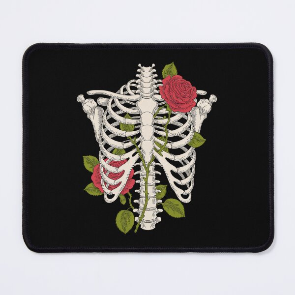 Item preview, Rose Skeleton, Flower Gothic Red Floral Anatomy Art Ribcage designed and sold by NetoGalaxy.