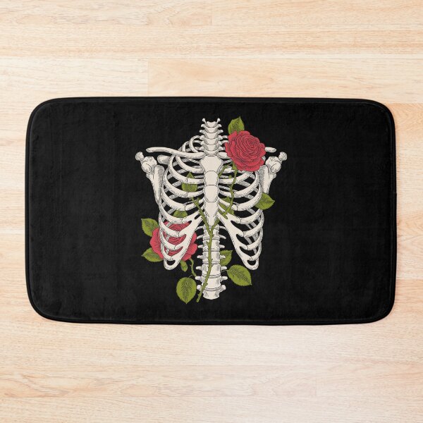 Item preview, Rose Skeleton, Flower Gothic Red Floral Anatomy Art Ribcage designed and sold by NetoGalaxy.