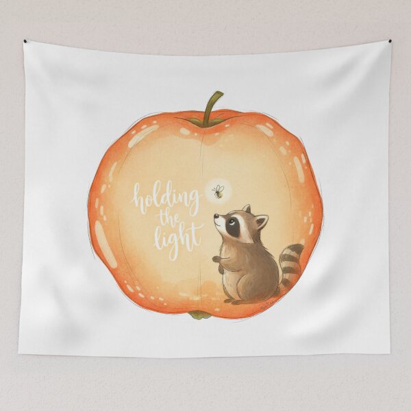 Item preview, Cute Raccoon and Glowing Bee in a Giant Apple designed and sold by SITU art.