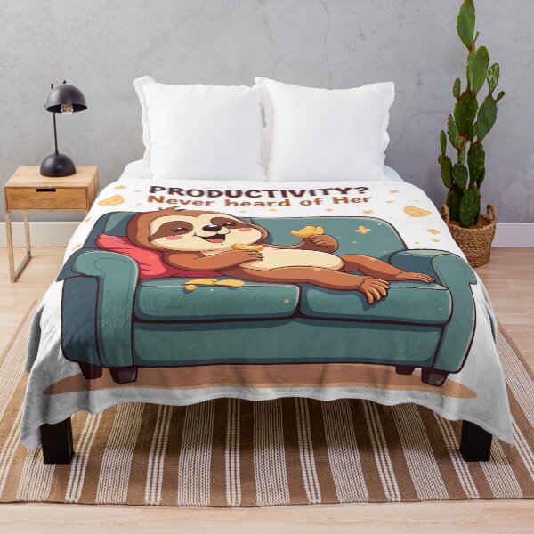 Item preview, Productivity Never Heard of Her – Lazy Sloth Chill Vibes Funny T-Shirt designed and sold by Design-Pro-21.