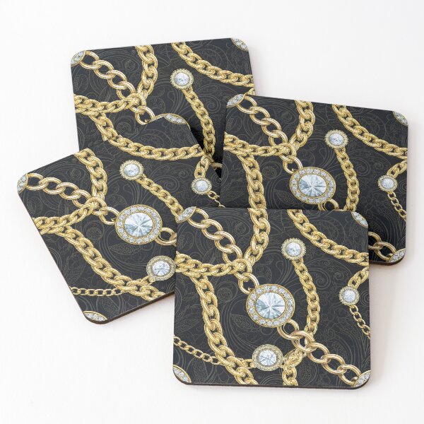 Item preview, Luxury Gold Chain & Diamond Pattern – Vintage Baroque Seamless Design for Mugs, Tote Bags & Wall Art designed and sold by CHRONIN.