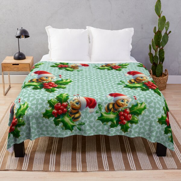Item preview, Seamless Christmas Bee Holiday Blanket Pattern designed and sold by HopeAndHustle.