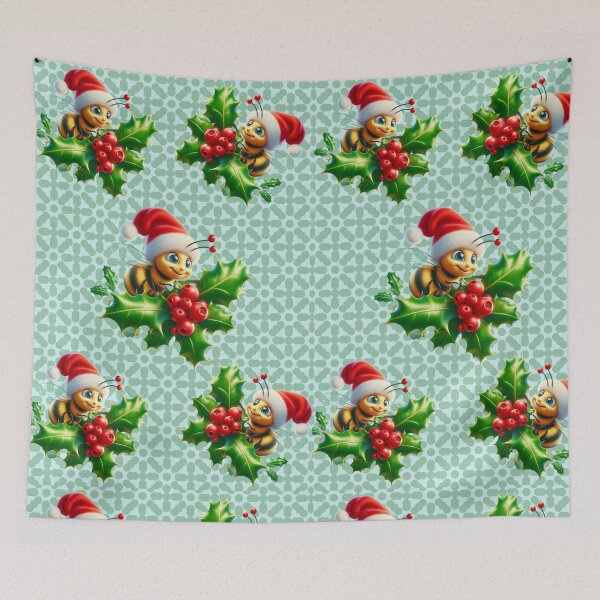 Item preview, Seamless Christmas Bee Holiday Blanket Pattern designed and sold by HopeAndHustle.
