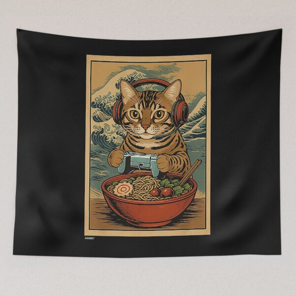 Item preview, Gamer Cat Ramen Bowl Funny Internet Culture designed and sold by FemmeForge.