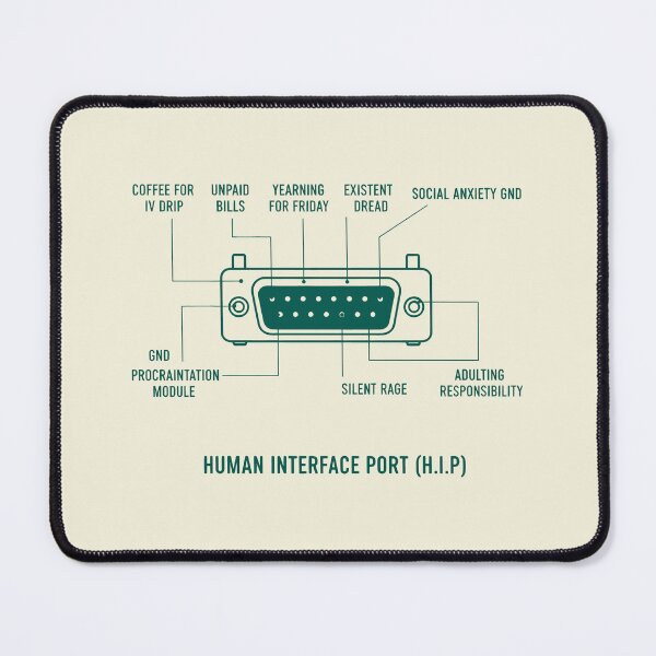 Item preview, Human Interface Port Design with Satirical Labels and Tech-Inspired Humor designed and sold by SplashTastic.