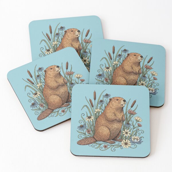 Item preview, Beaver With Wild River Flowers And Cattails  designed and sold by BirdsnStuff.