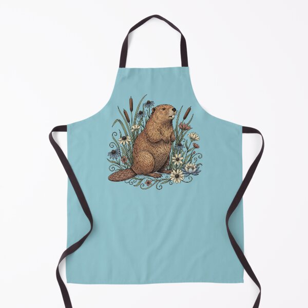 Item preview, Beaver With Wild River Flowers And Cattails designed and sold by BirdsnStuff.
