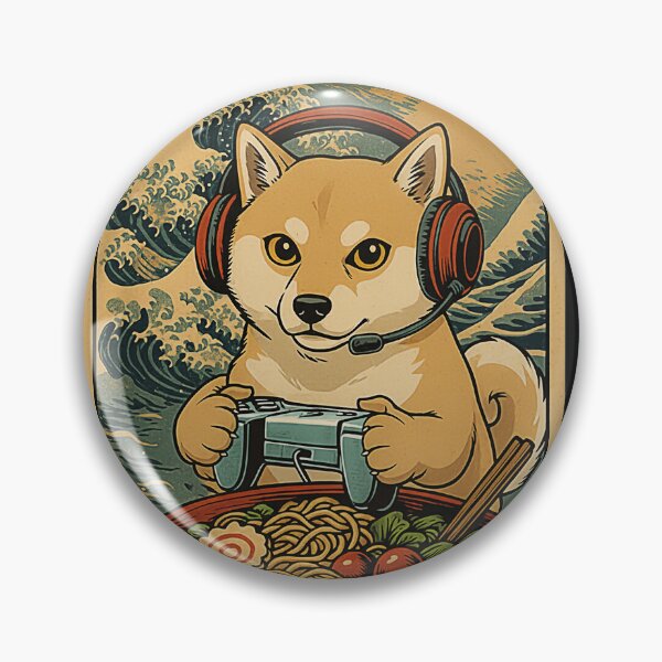 Item preview, Shiba Inu Gamer Ramen Bowl Japanese Wave designed and sold by FemmeForge.