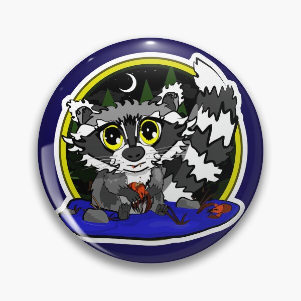 Item preview, 026 Rusty The River Raccoon Eating Crawdads designed and sold by DayHarvesters.