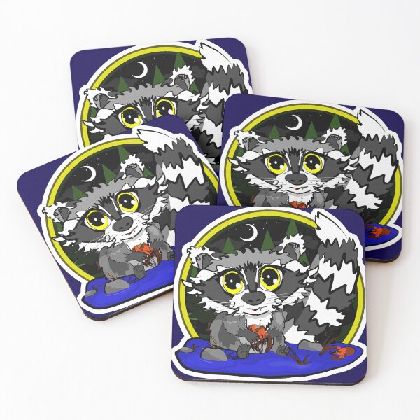 Item preview, 026 Rusty The River Raccoon Eating Crawdads designed and sold by DayHarvesters.
