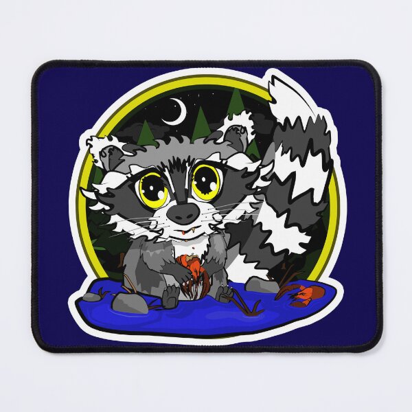 Item preview, 026 Rusty The River Raccoon Eating Crawdads designed and sold by DayHarvesters.