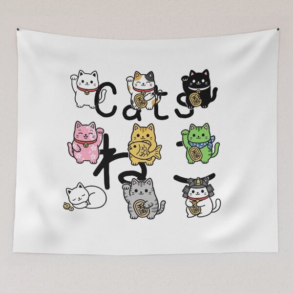 Item preview, Lucky Maneki Neko Cat Crew - Japanese Fortune Design designed and sold by nori0711.