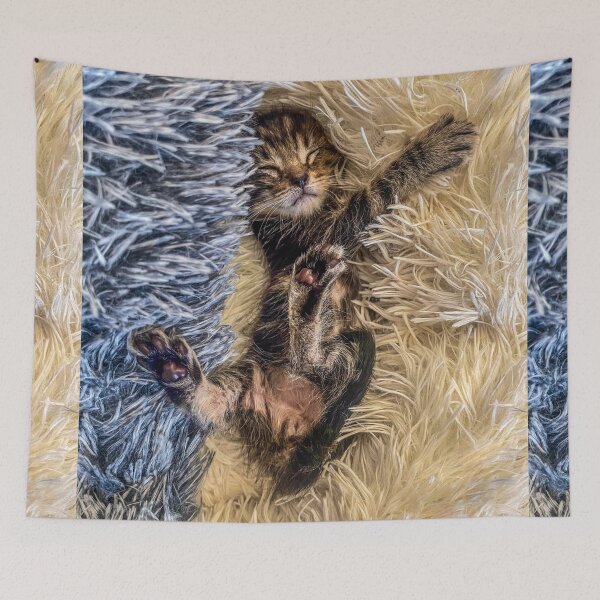 Item preview, Sleeping Kitten in Fluffy Blanket designed and sold by aadventures.