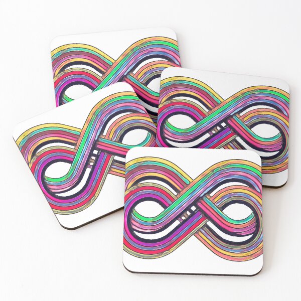 Item preview, Neon Liquid Rainbow Infinity Loop - Vibrant Chrome 3D Art designed and sold by Hen-C-Art.