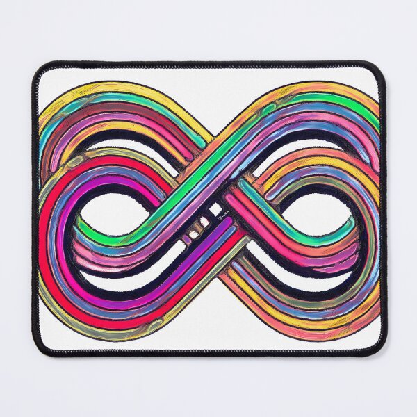 Item preview, Neon Liquid Rainbow Infinity Loop - Vibrant Chrome 3D Art designed and sold by Hen-C-Art.