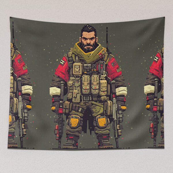 Item preview, Heavy armored futuristic soldier with red tactical accents designed and sold by Piotrek0001.