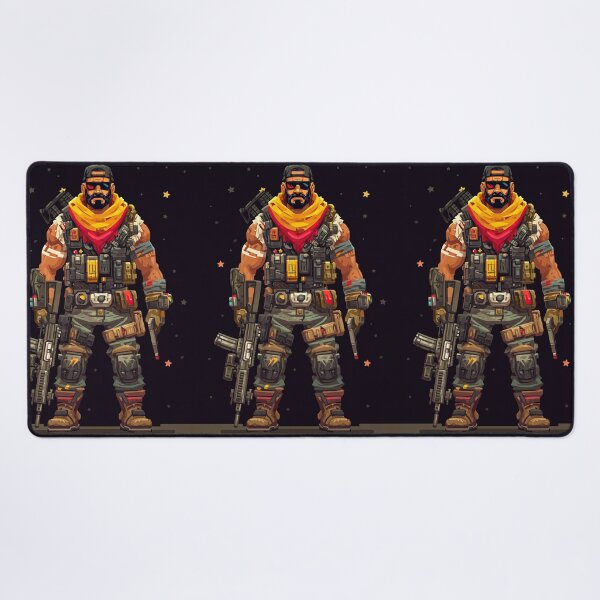 Item preview, Muscular mercenary with red scarf and dark sunglasses designed and sold by Piotrek0001.