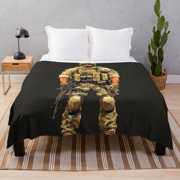 Item preview, Special forces operator standing ready in camouflage gear designed and sold by Piotrek0001.
