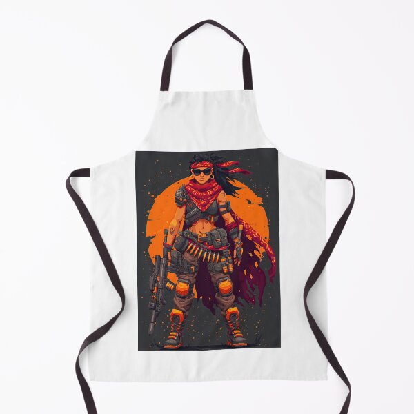 Item preview, Female warrior with red bandana and assault rifle designed and sold by Piotrek0001.