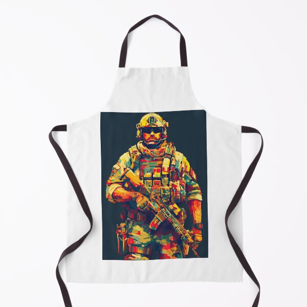 Item preview, Colorful mosaic style portrait of tactical army soldier designed and sold by Piotrek0001.