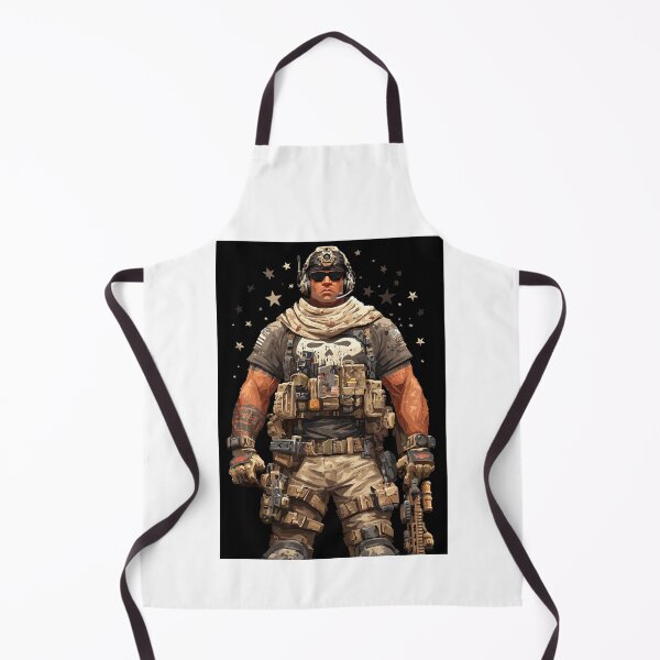 Item preview, Muscular operator wearing skull shirt and tactical vest designed and sold by Piotrek0001.